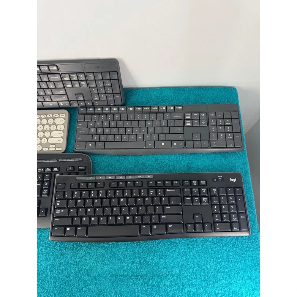 Logitech Wireless Keyboard Lot 5 Mixed Models Gray Black Standard Full Size